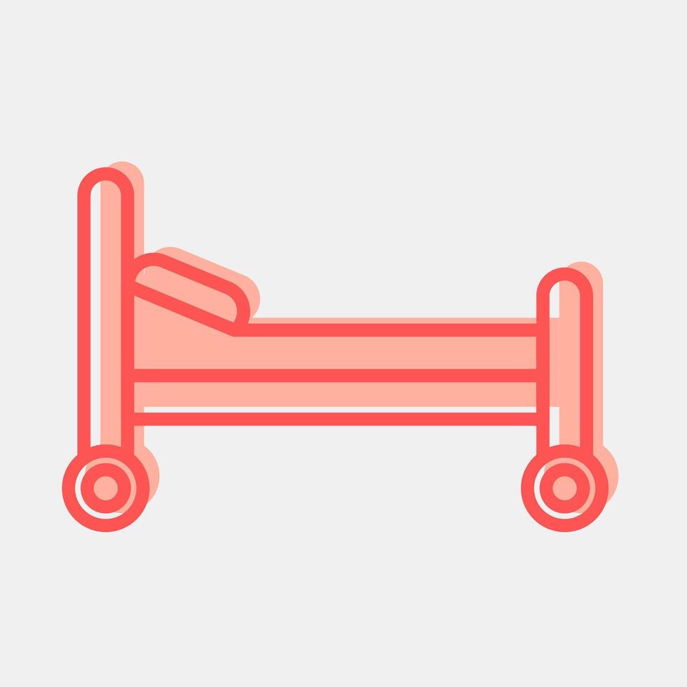 Icon bed. Medical elements. Icon in two tone style. vector