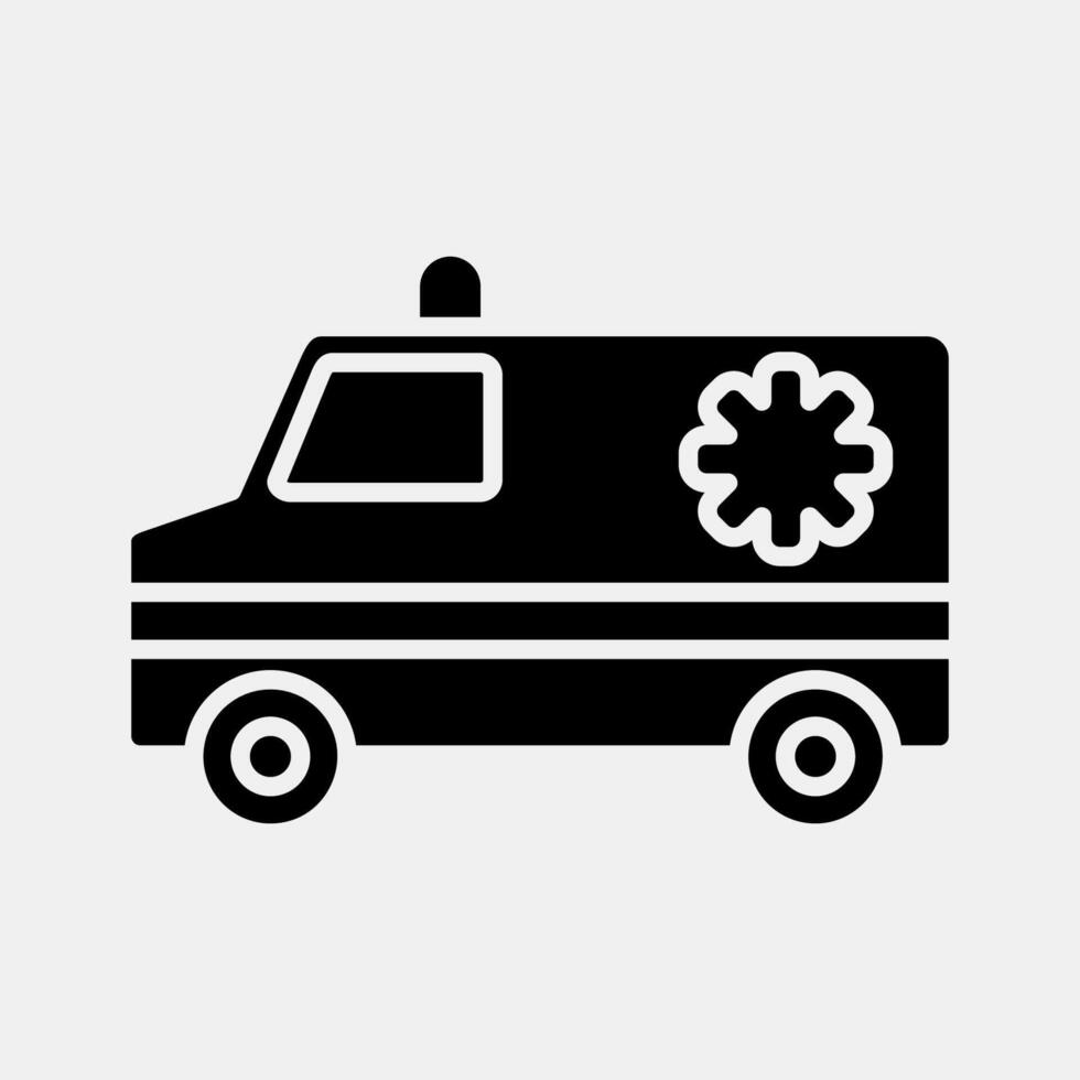 Icon ambulance. Medical elements. Icon in glyph style. vector