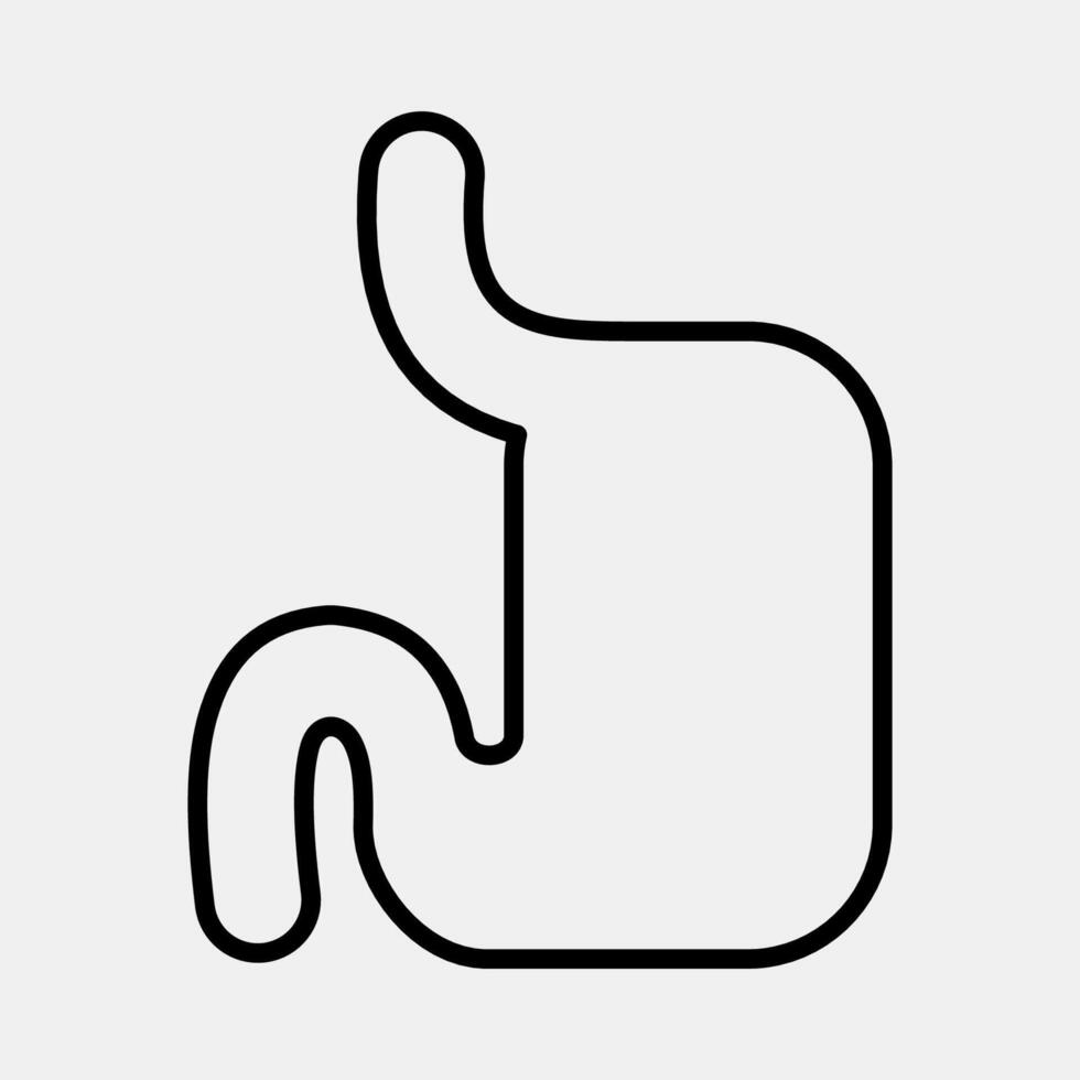 Icon stomach. Medical elements. Icon in line style. vector
