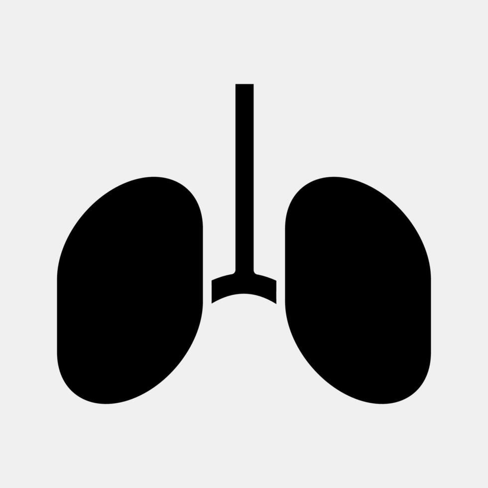 Icon lungs. Medical elements. Icon in glyph style. vector