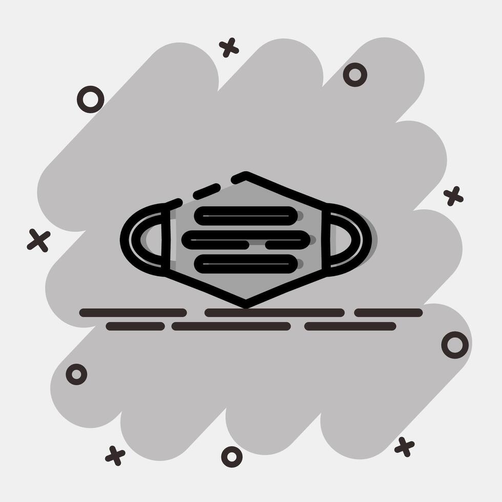 Icon mask. Medical elements. Icon in comic style. vector