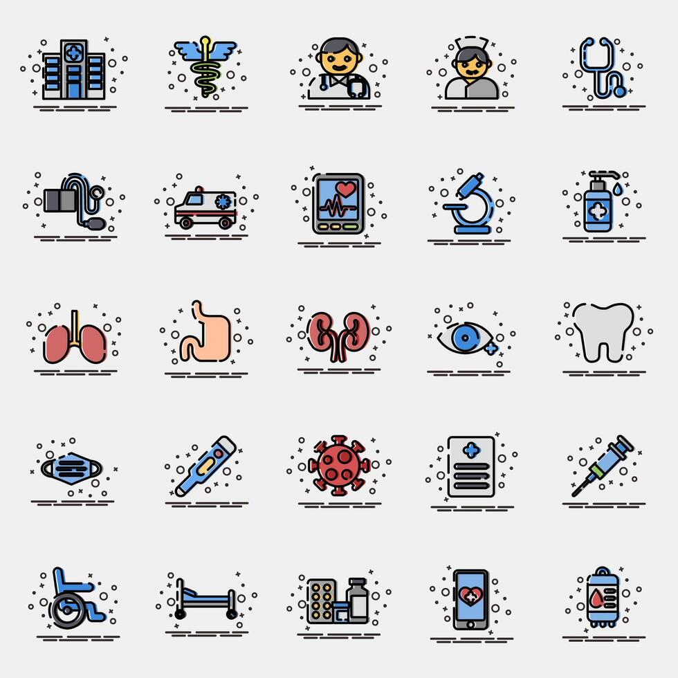 Medical icons for healthcare and wellness vector
