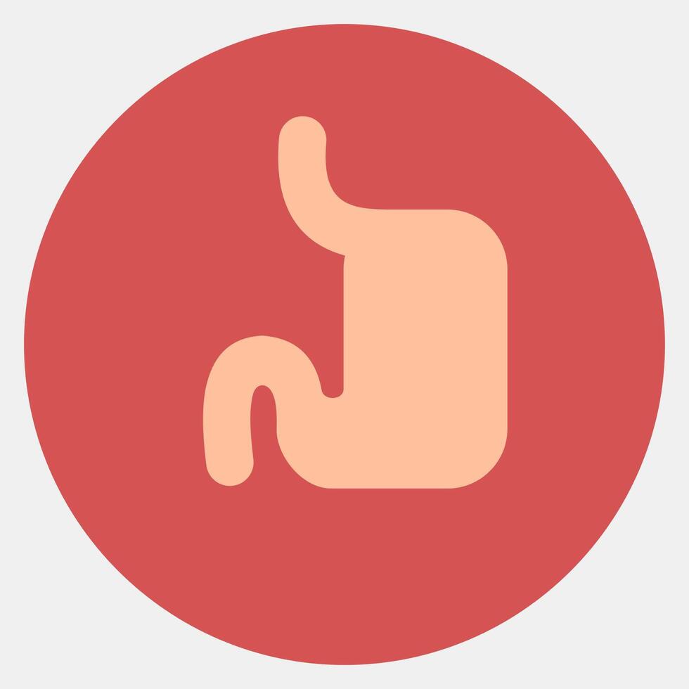 Icon stomach. Medical elements. Icon in color mate style. vector