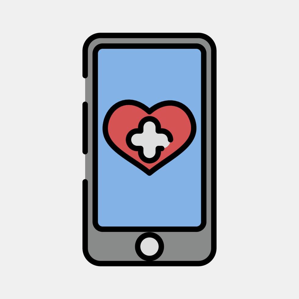 Icon health app. Medical elements. Icon in filled line style. vector