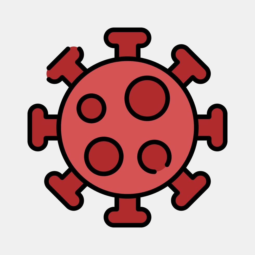 Icon virus. Medical elements. Icon in filled line style. vector