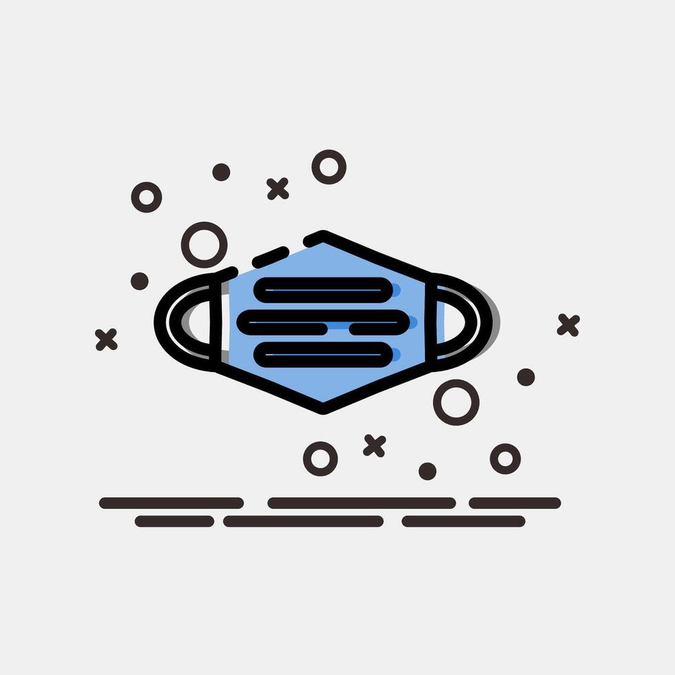 Icon mask. Medical elements. Icon in MBE style. vector