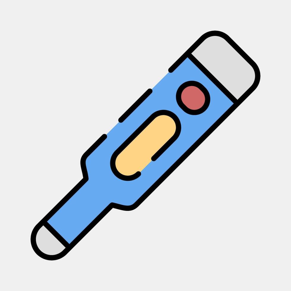 Icon thermometer. Medical elements. Icon in filled line style. vector
