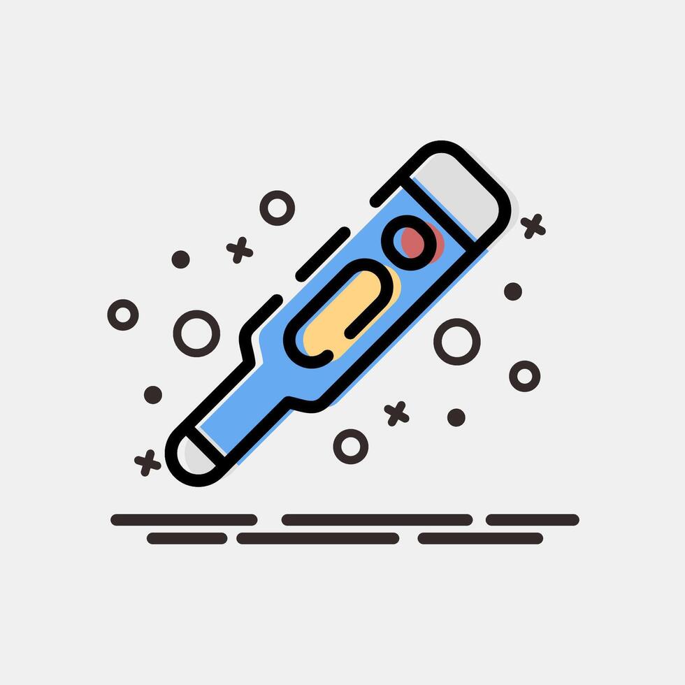Icon thermometer. Medical elements. Icon in MBE style. vector