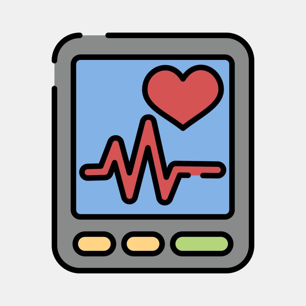 Icon heart rate. Medical elements. Icon in filled line style. vector
