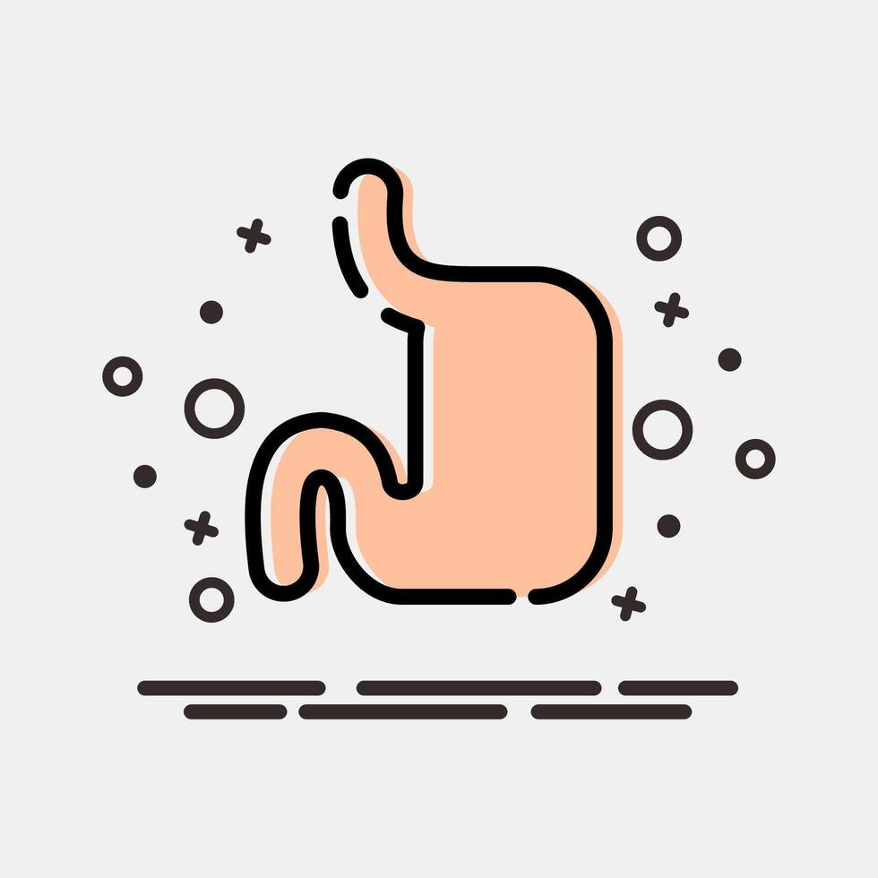 Icon stomach. Medical elements. Icon in MBE style. vector