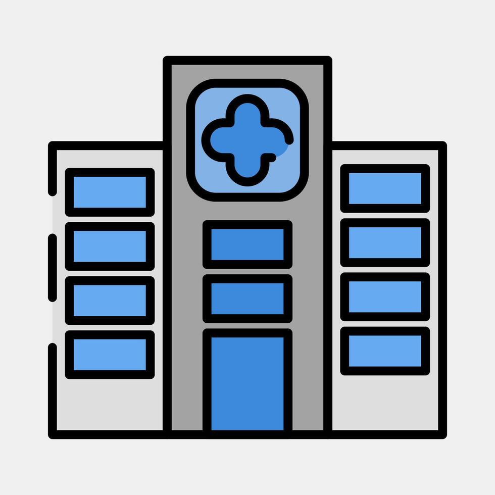 Icon hospital. Medical elements. Icon in filled line style. vector