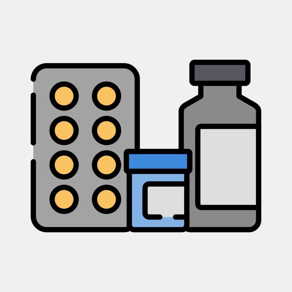 Icon medicine. Medical elements. Icon in filled line style. vector