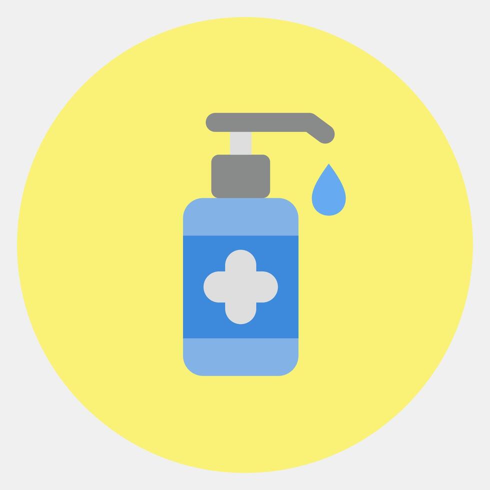 Icon hand sanitizer. Medical elements. Icon in color mate style. vector