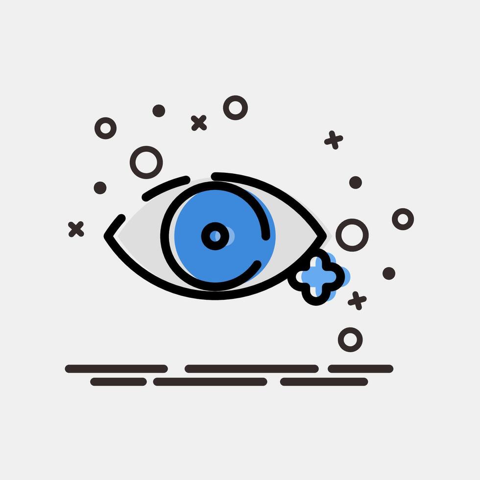 Icon ophthalmology. Medical elements. Icon in MBE style. vector