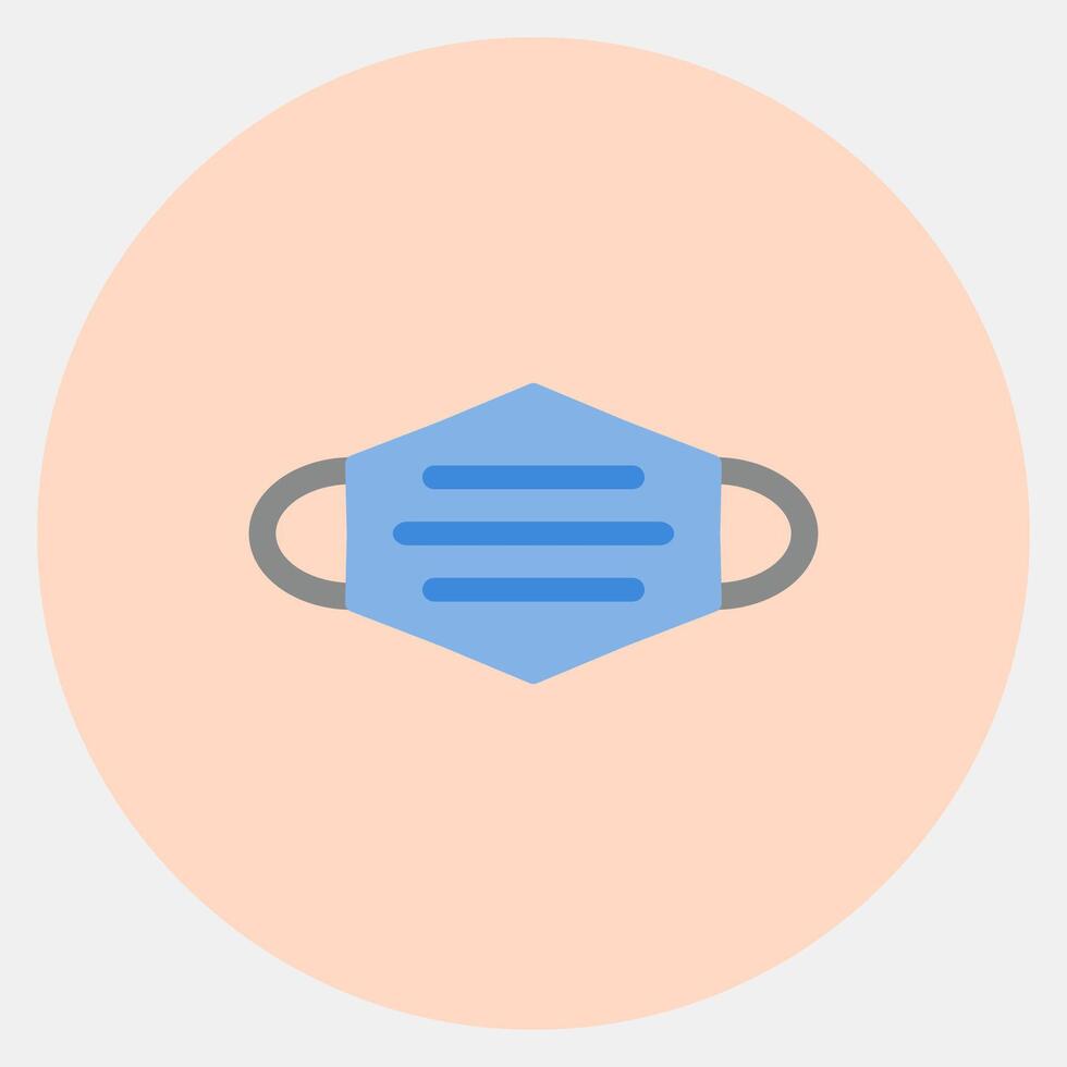 Icon mask. Medical elements. Icon in color mate style. vector