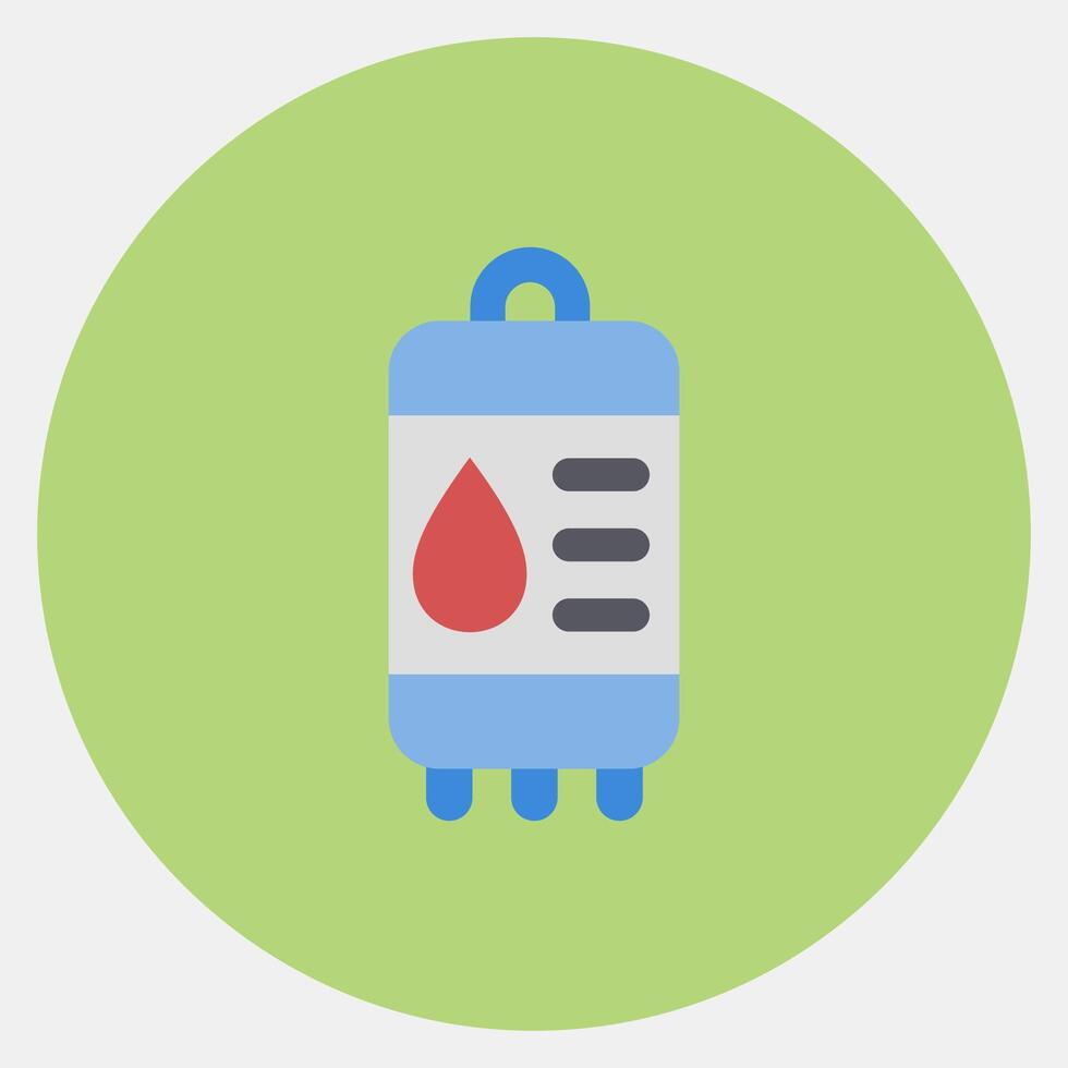 Icon blood bag. Medical elements. Icon in color mate style. vector