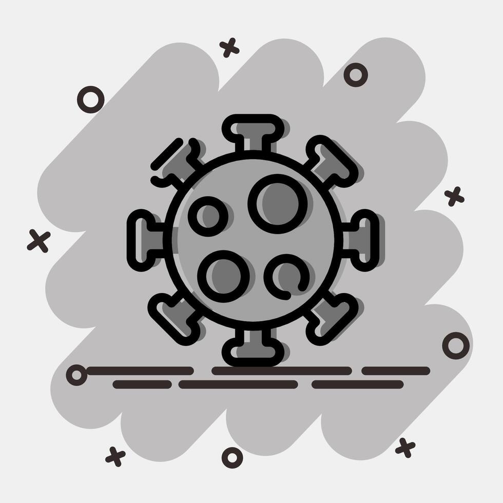 Icon virus. Medical elements. Icon in comic style. vector