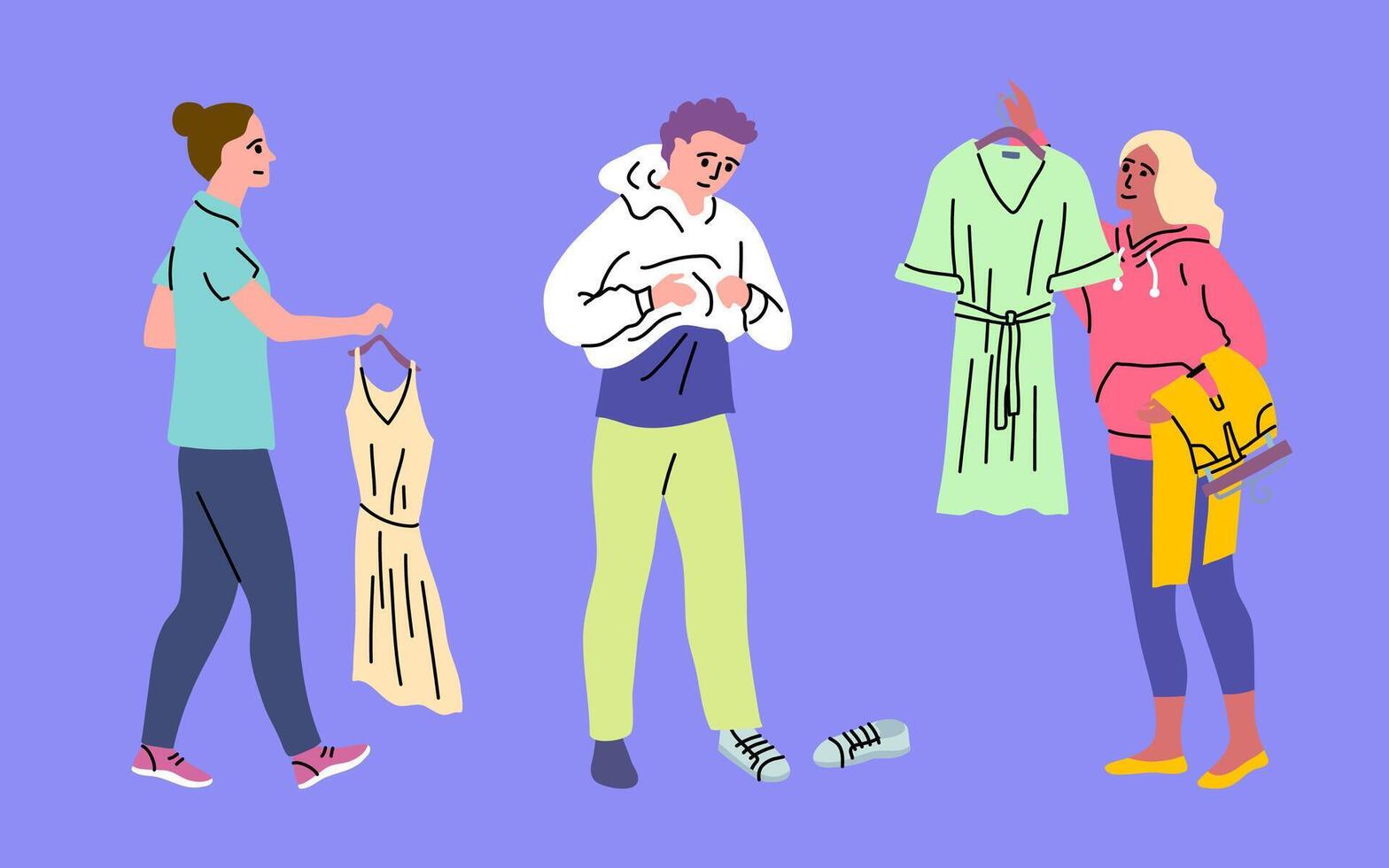 Cartoon Color Characters People Dress Up Concept. vector