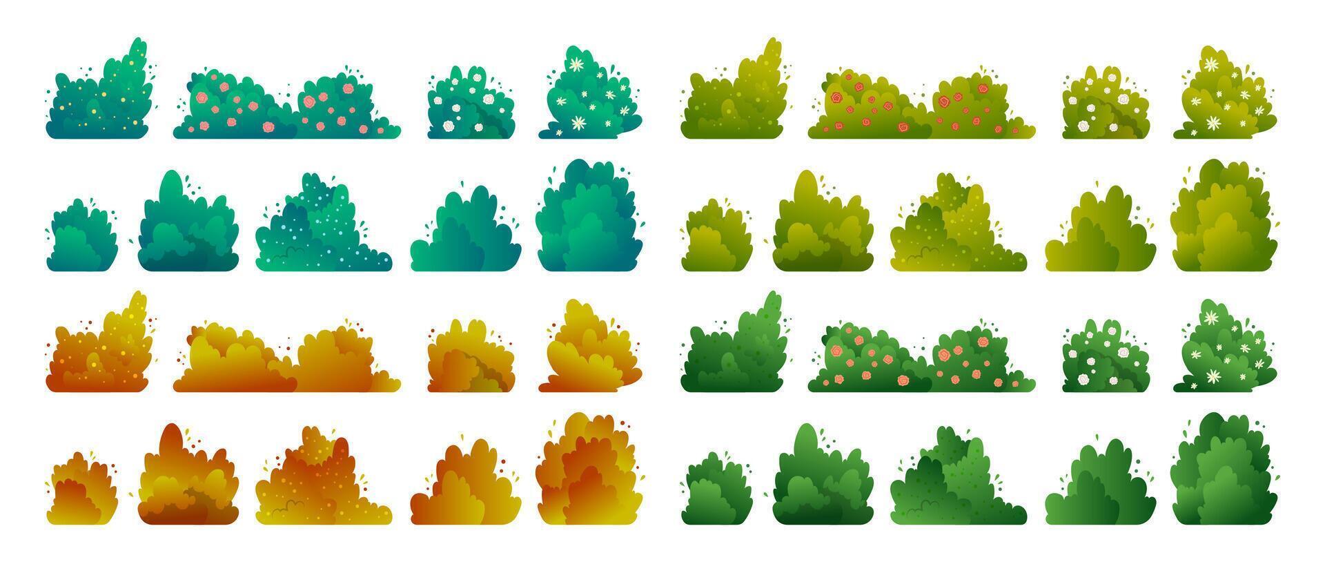 Colorful bush illustrations for design vector