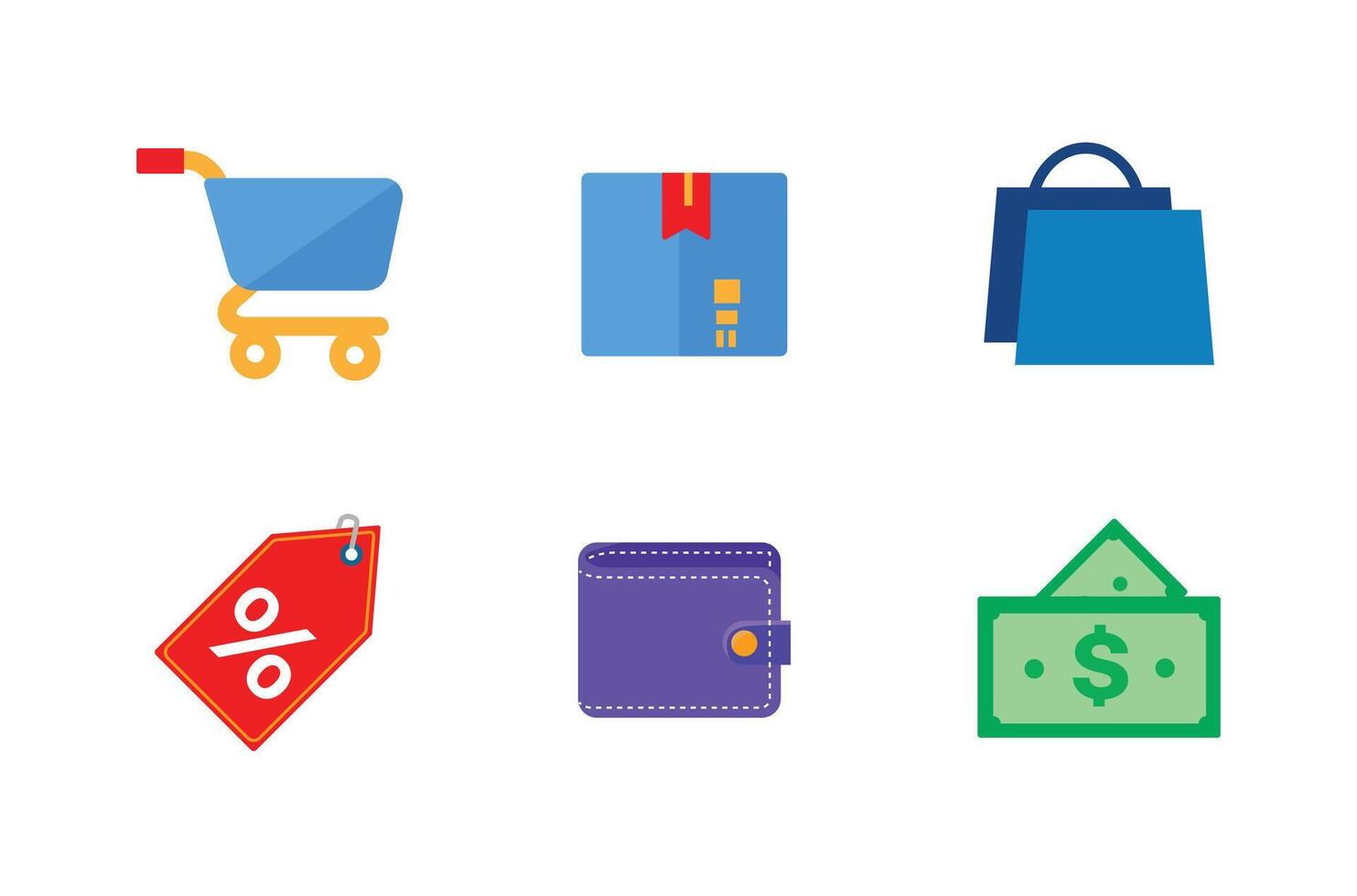 E-commerce and Shopping Icons Set vector