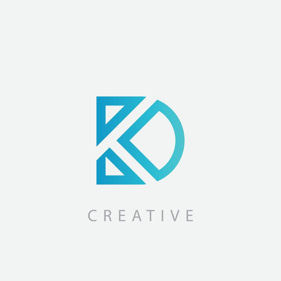 Initial letter DK KD logo design . vector