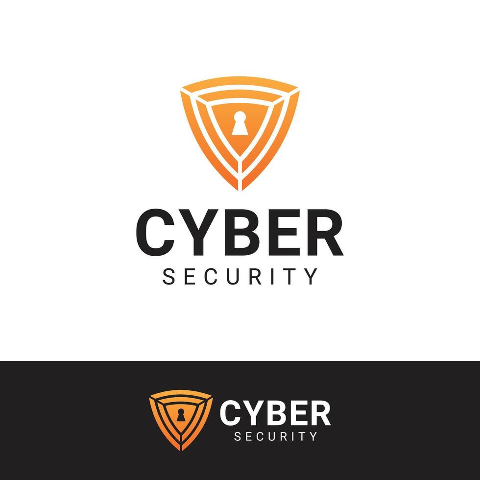 Creative and Simple Cyber Security Logo Icon. Digital Cyber Security Logo Template. vector
