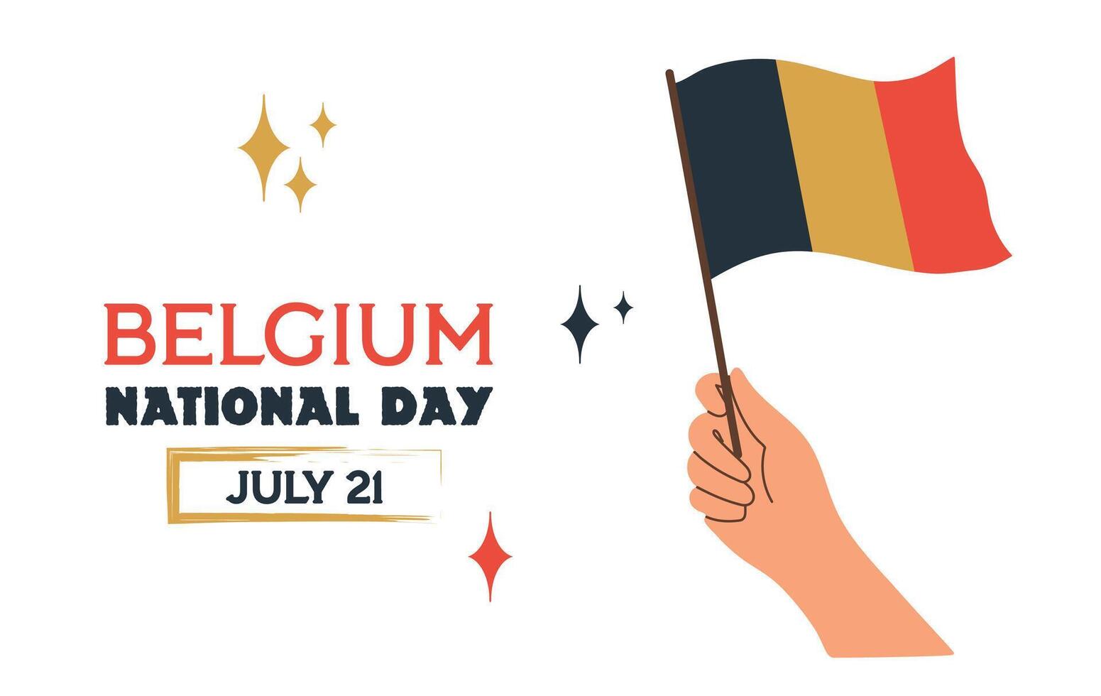 Belgium National Day on 21 july with flag card banner invitation poster vector
