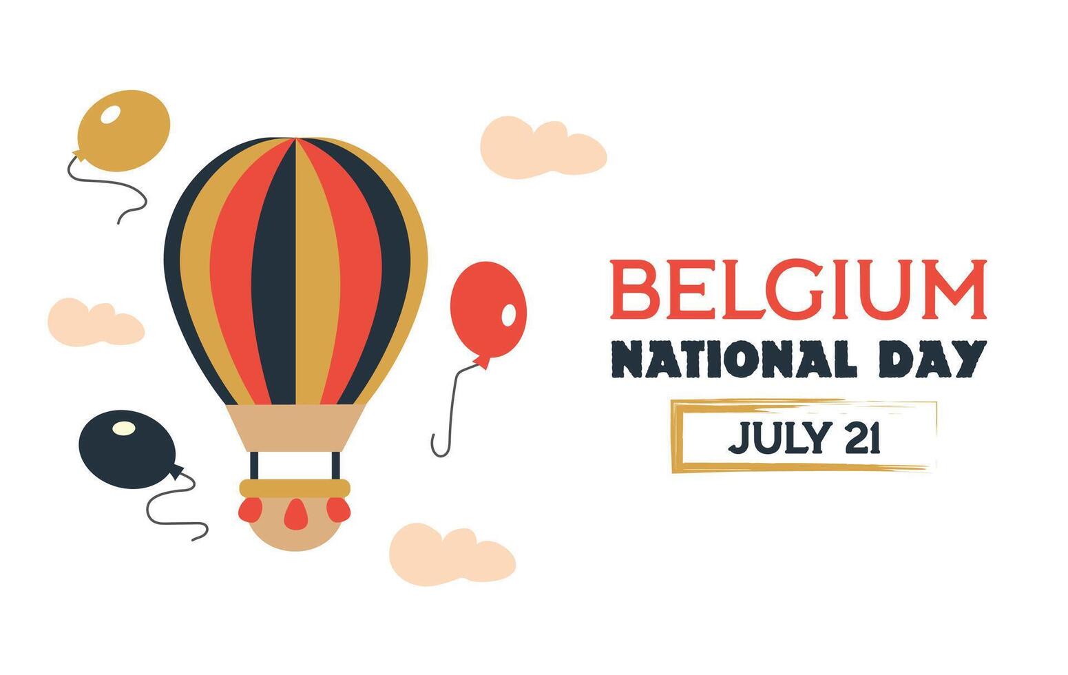 Belgium National Day on 21 july with baloons card banner invitation poster vector
