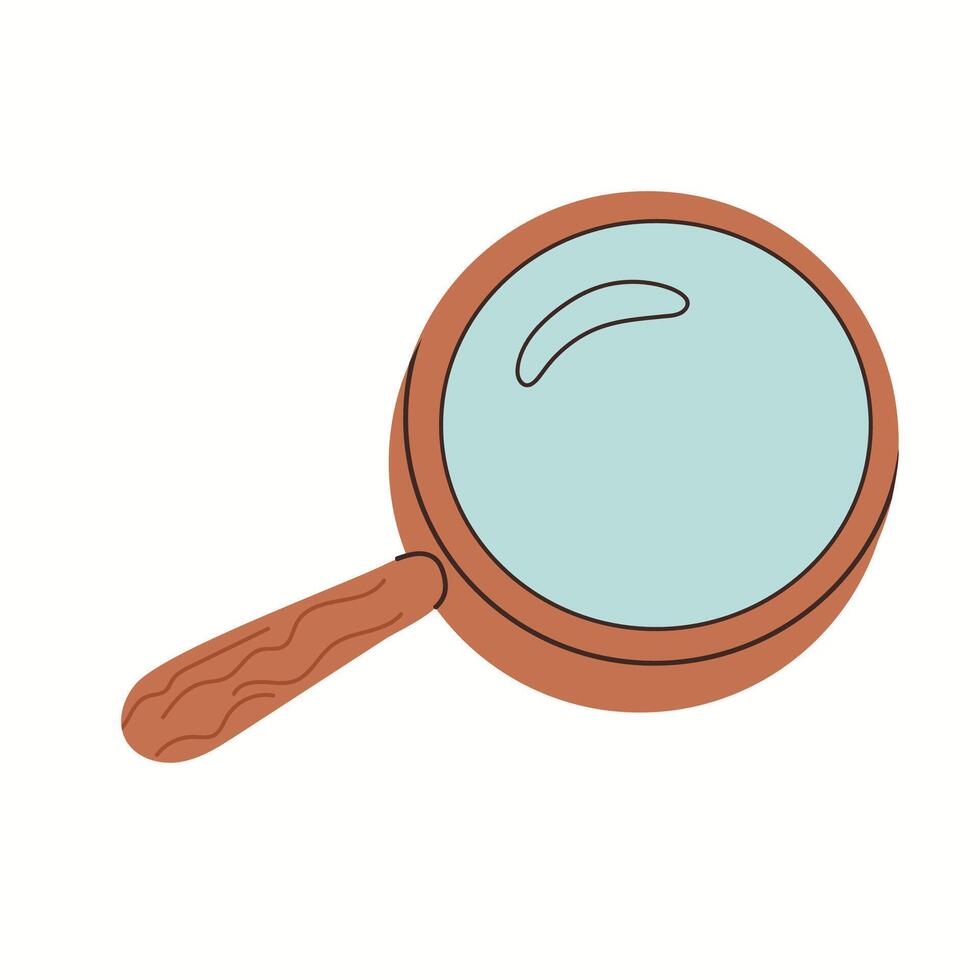 Wooden magnifying glass with roman numerals icon clipart avatar logotype isolated illustration vector
