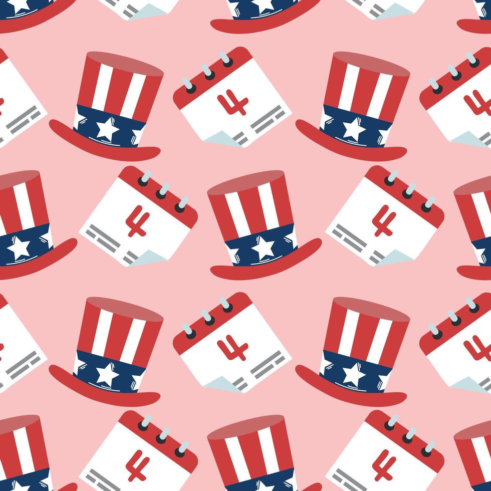 4 july Day seamless pattern background for packaging and decoration. vector