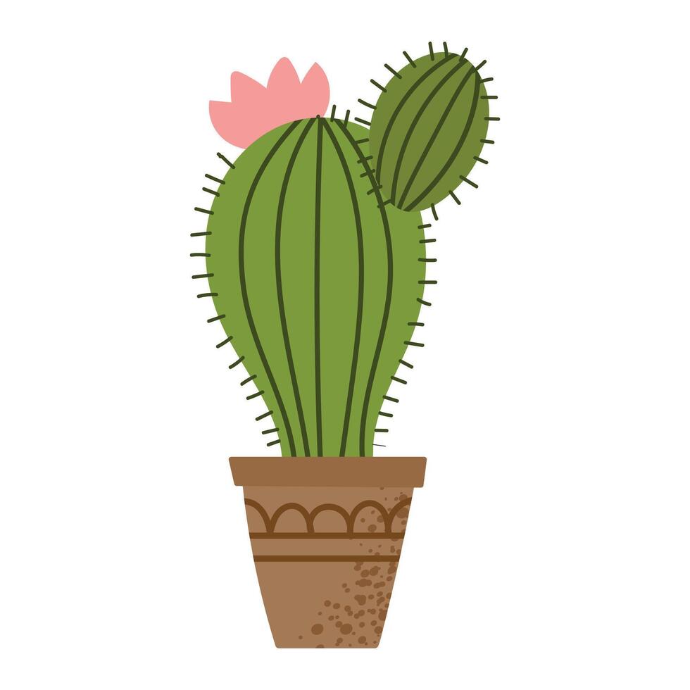 Echinopsis cactus with flower icon clipart avatar logotype isolated illustration vector