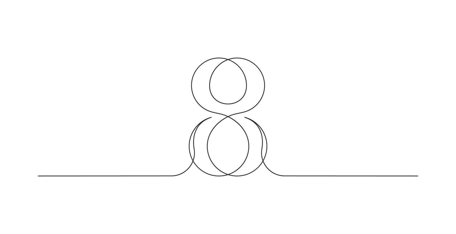 Round shape in continuous line art style in continuous line drawing style. Minimalist round shape modification sketch in black lines isolated on white background vector