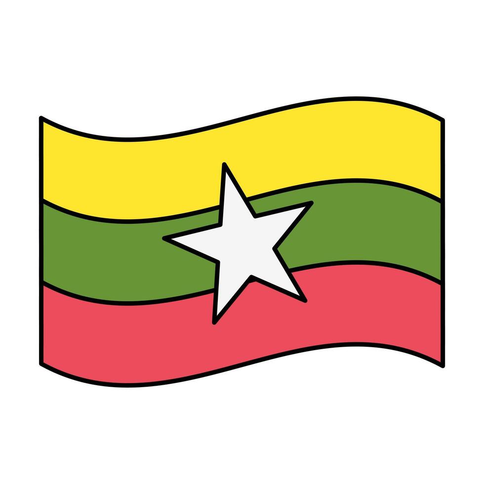 myanmar flag icon element illustration vector