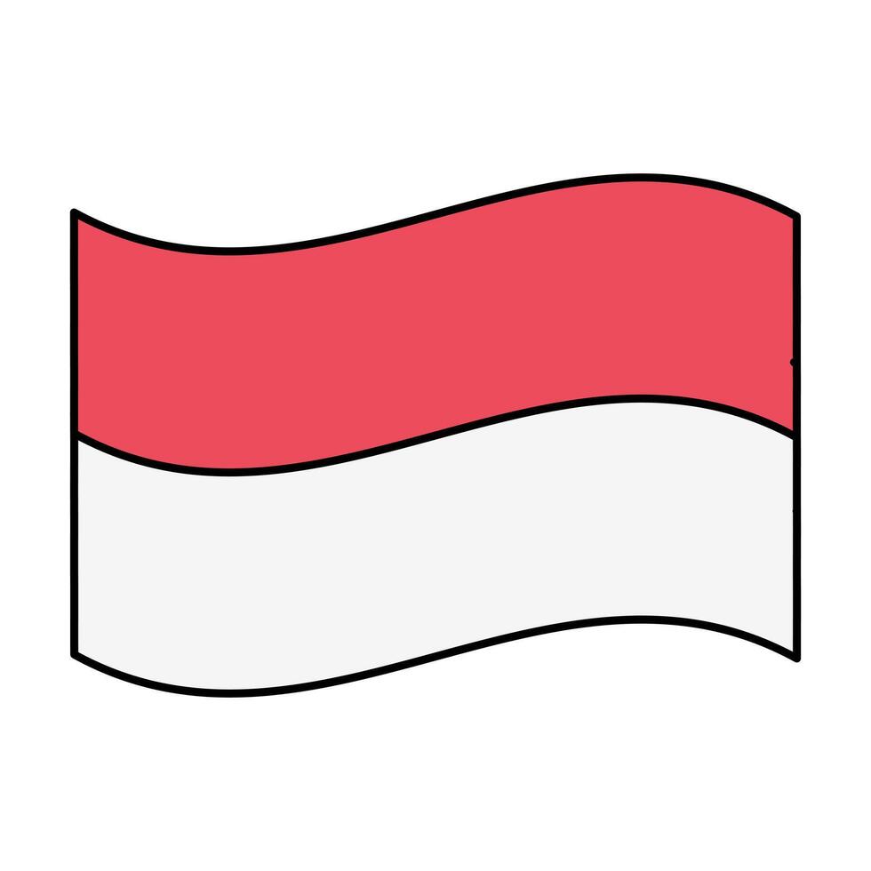 indonesian flag icon element illustration vector
