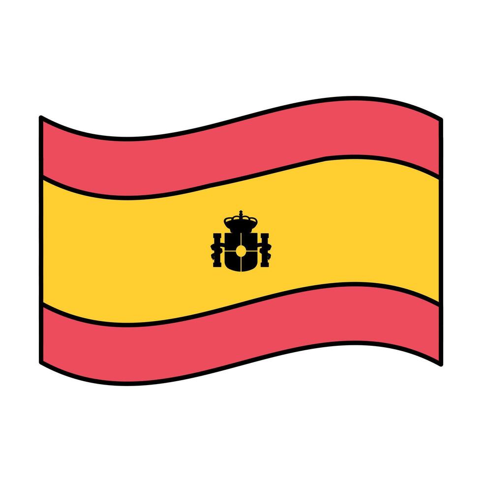 spanish flag icon element illustration vector