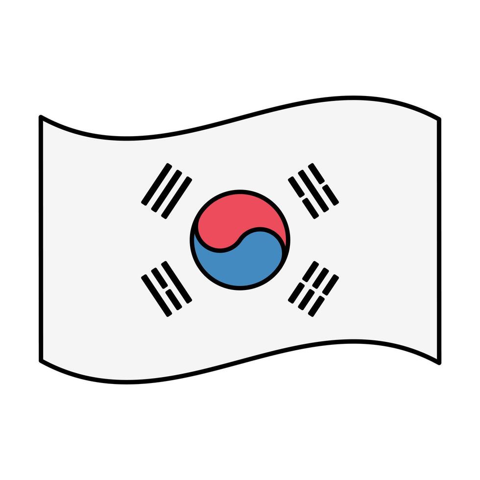 south korean flag icon element illustration vector