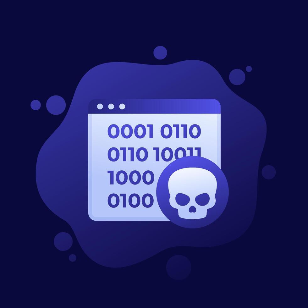 virus code, malware design vector