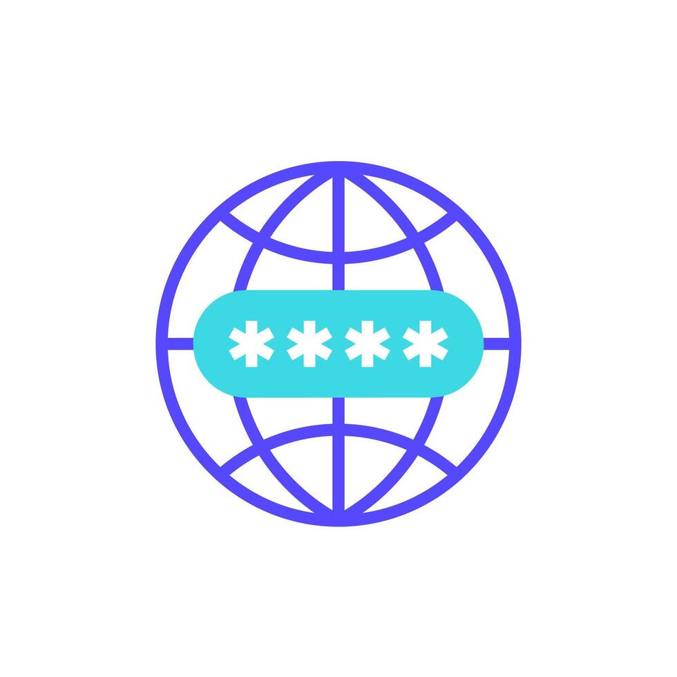 network password access icon, computer security vector