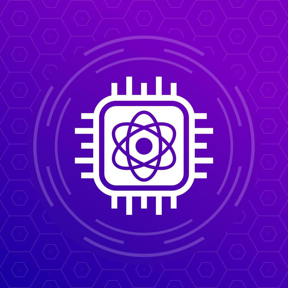 Quantum computer icon for web vector