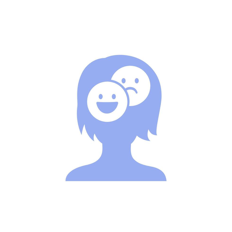 mood swings icon with a woman, vector