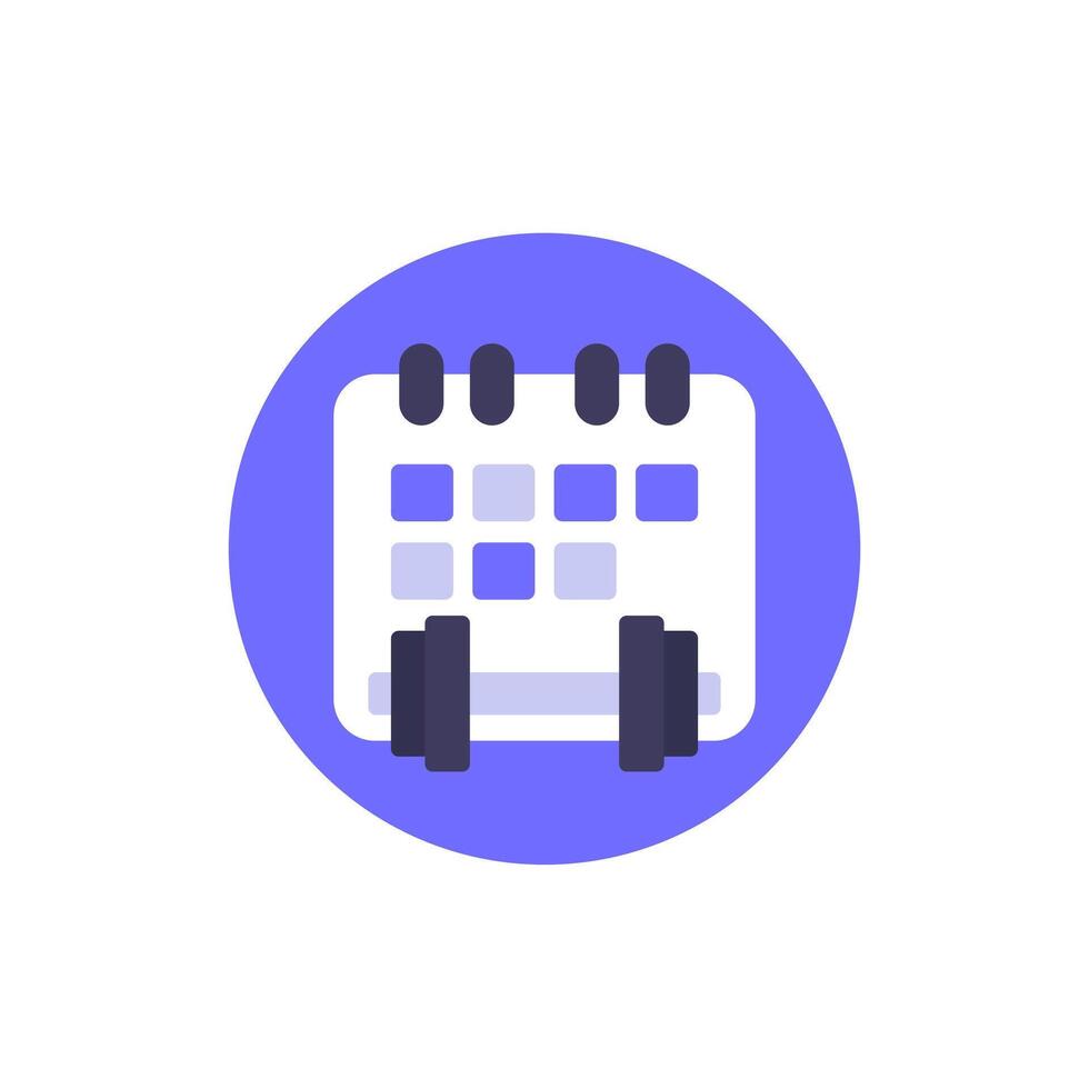 four-day workout plan icon, 4 day split training program, flat vector