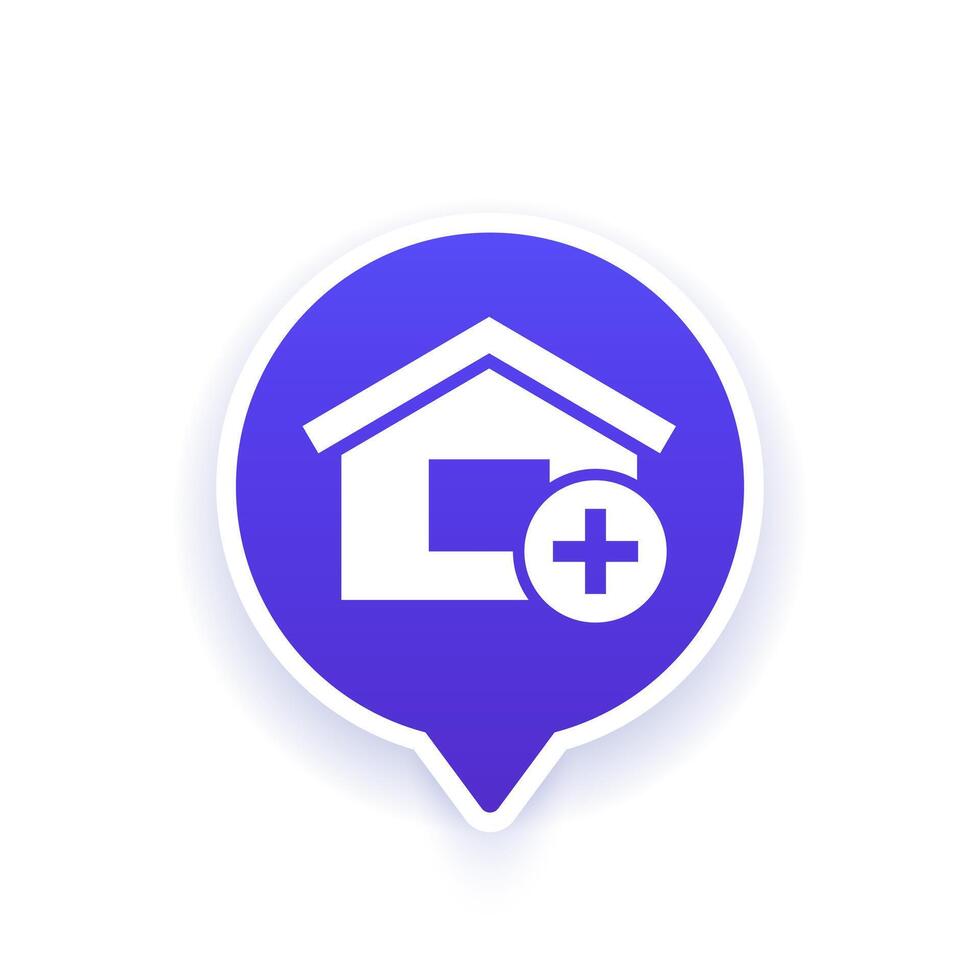 house extension icon, pictogram vector