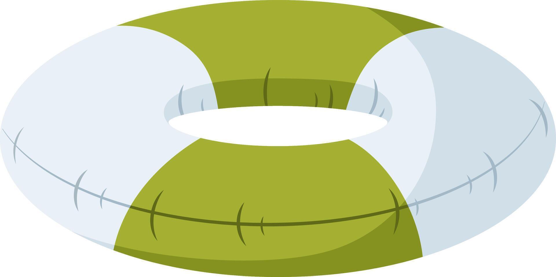 Inflatable ring for swimming pool, beach. Hand drawn simple illustration. vector