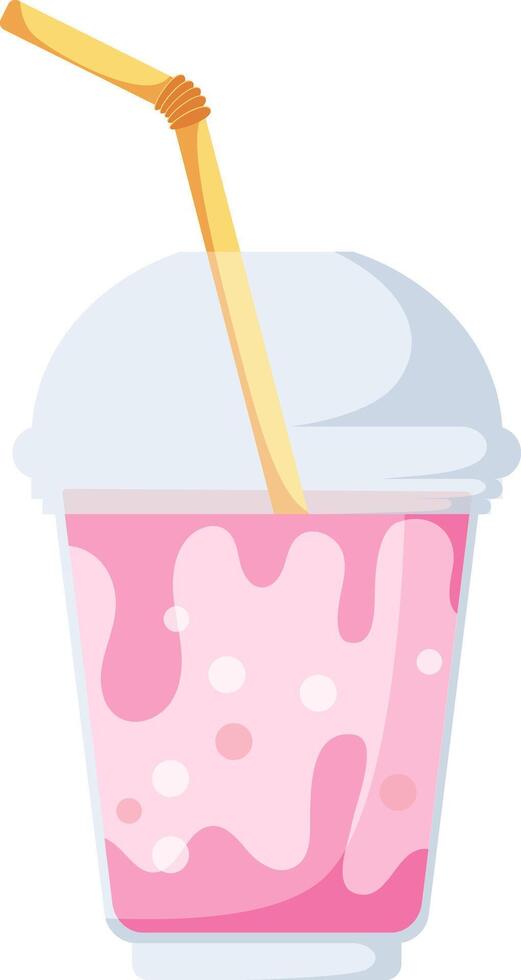 Tropical beach soft drink with straw. Cold and refreshing drink for hot weather. Hand drawn simple illustration. vector
