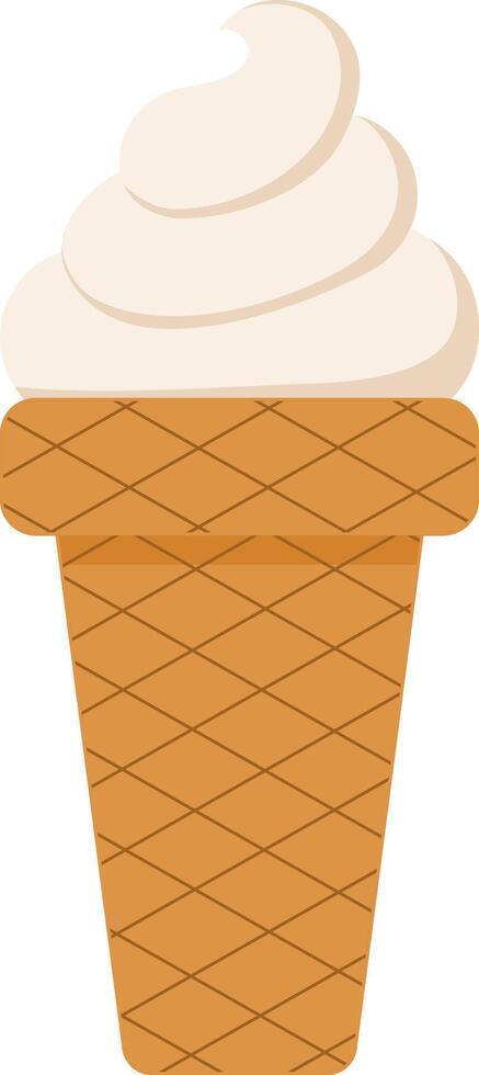 Desserts, sweet eating set. Yummy street food, confectionery snacks. Cone waffle with filling, icecream in cup. Hand drawn flat illustration. vector