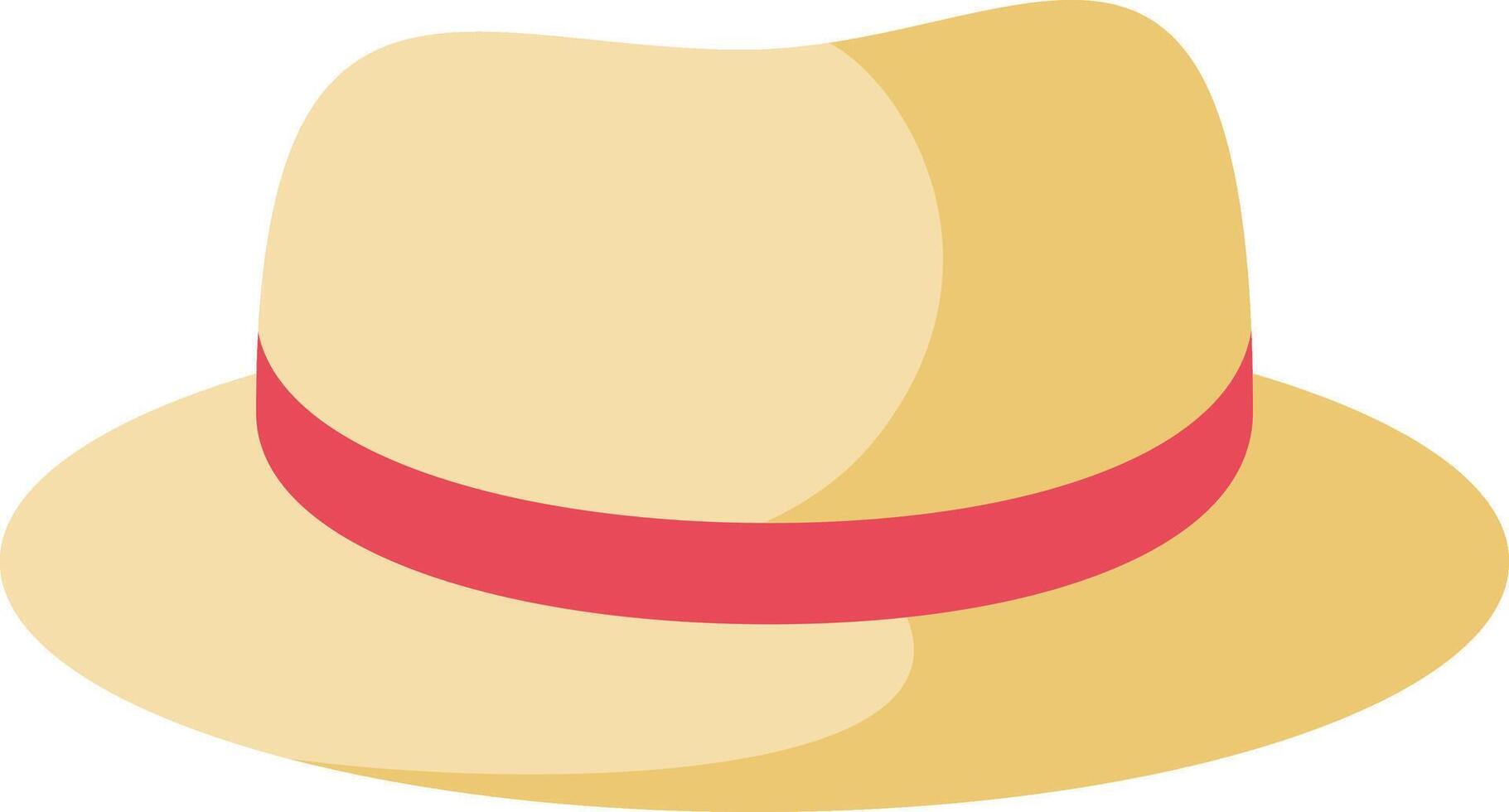 Straw hat. Essential accessory for sunny days. Flat graphic simple . Hand drawn illustration. vector