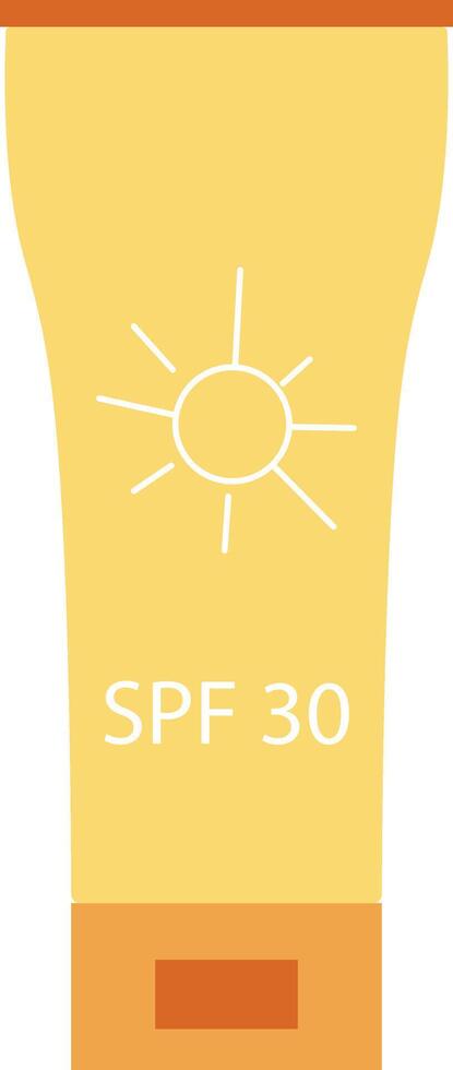 Hand drawn sunscreen SPF cream. SPF 30. Sunblock. Protection for the skin. Hand drawn illustration. vector