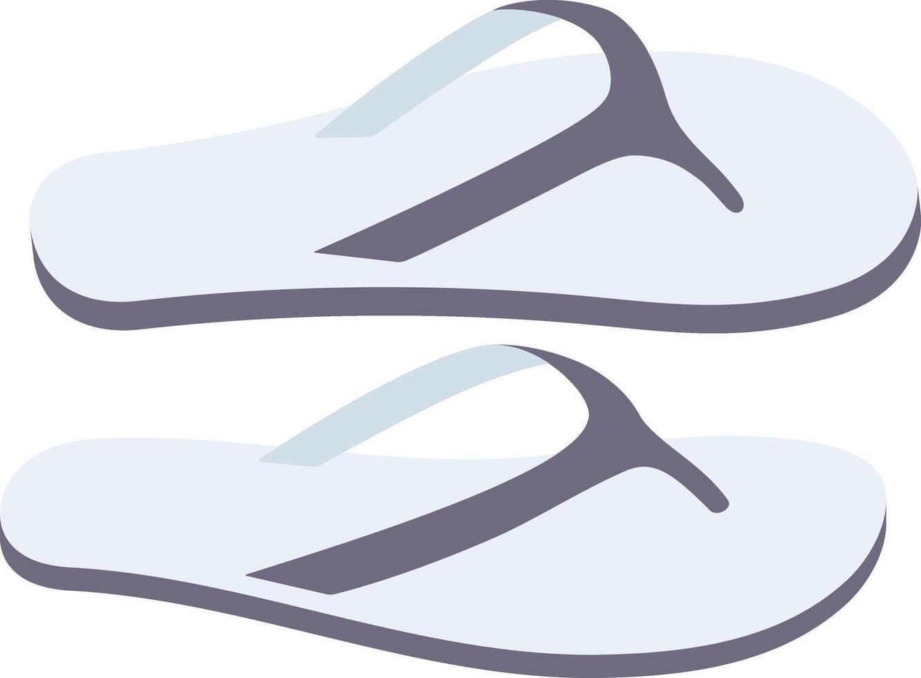 Beach shoes. Flip-flops, summer slipper, pool shoe, sandal, cartoon rubber footwear. Hand drawn illustration. vector