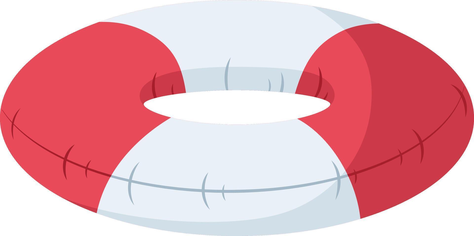 Inflatable ring for swimming pool and beach. Hand drawn simple illustration. vector