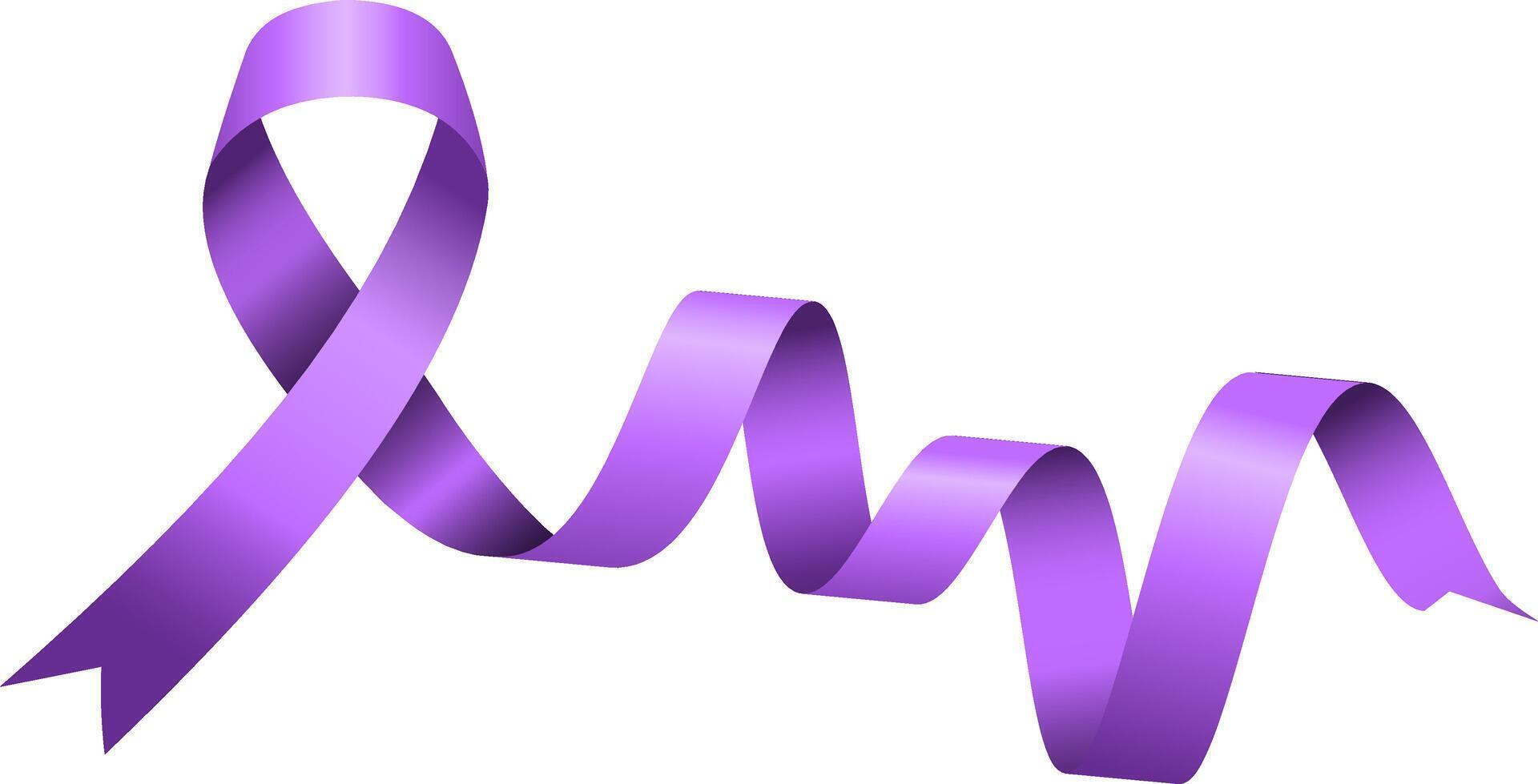 Purple ribbon with wave long strip template vector